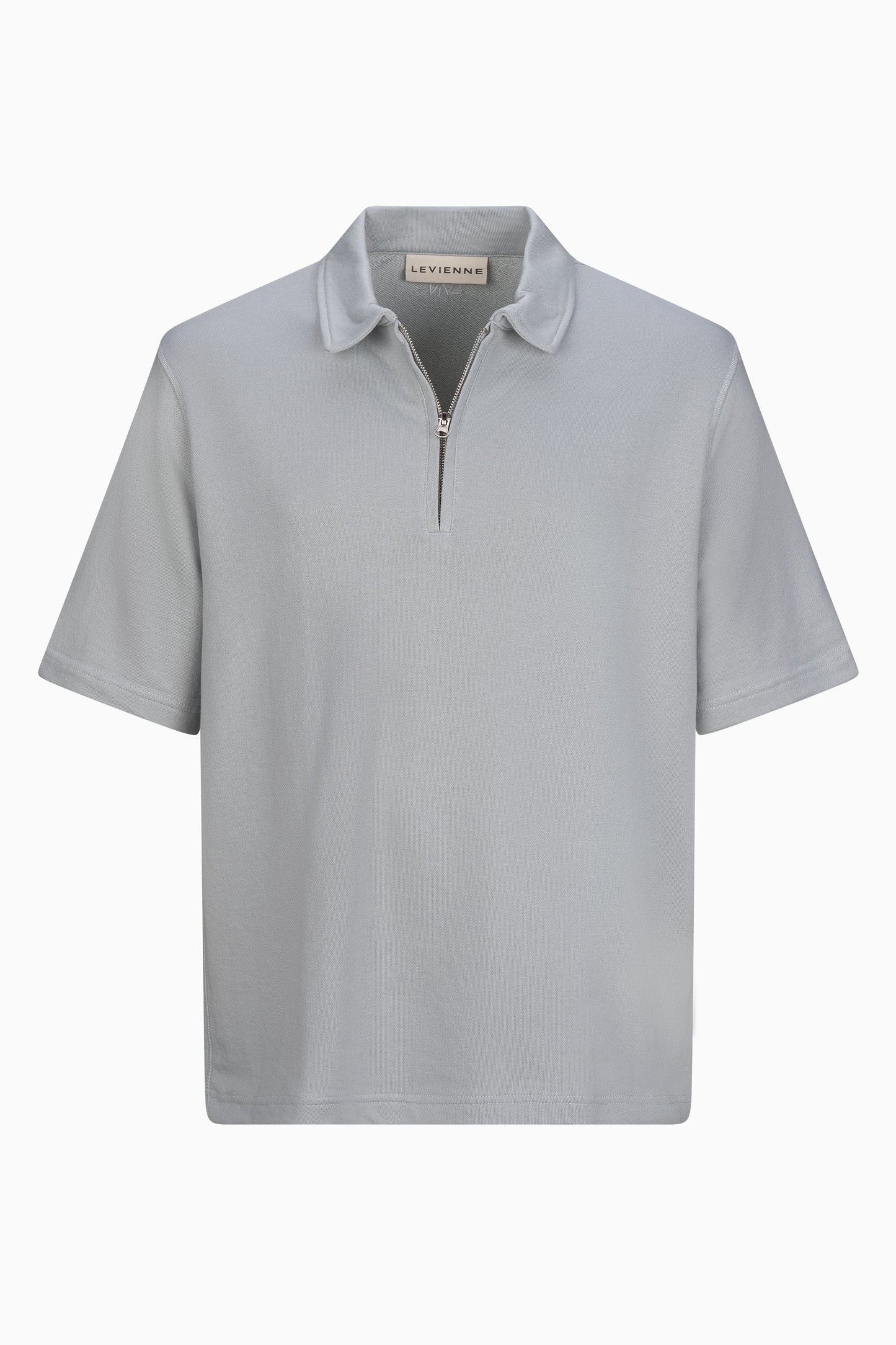 Zipped Polo - Soft Grey